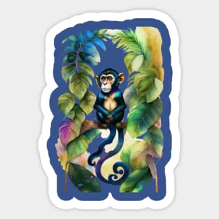 a lonely monkey in the green nature Sticker